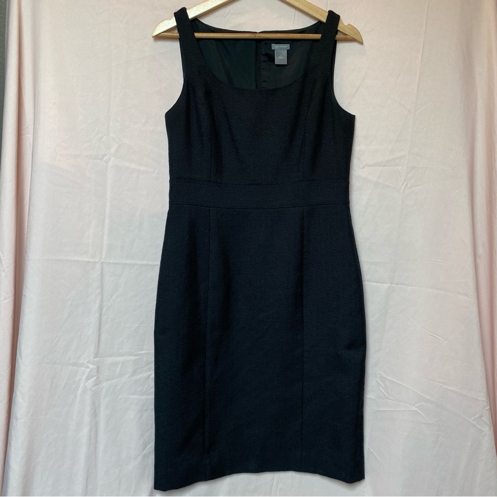 Ann Taylor Black Sleeveless Tweed Dress Size 6 LBD Office Versatile Night Out
